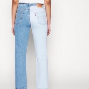 Levi's Two-Tone High Rise Jeans - Blue and Light Blue